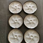 6 assiettes à huîtres vintage en barbotine