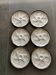 6 vintage oyster plates in barbotine