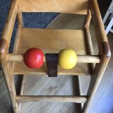 Gärsnäs high chair "robust" made of solid beech wood and leather.