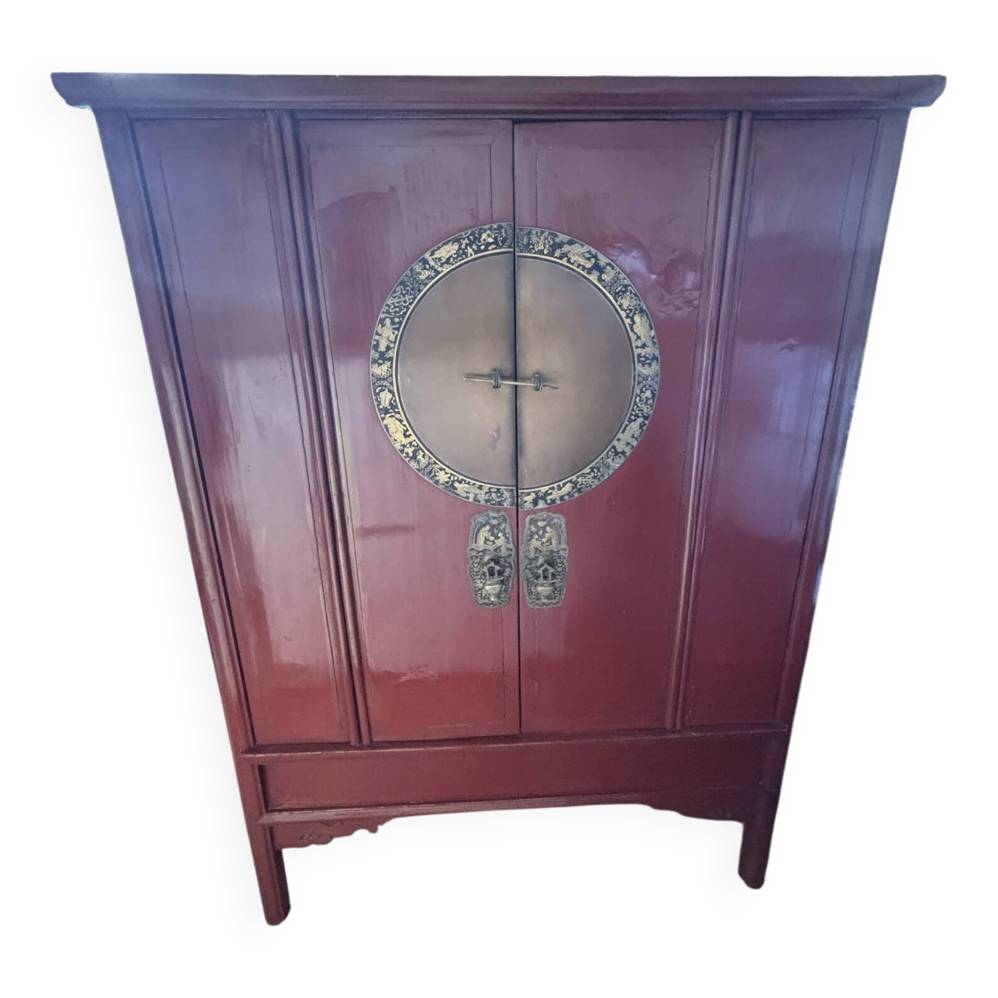 19th-century lacquered Chinese wedding armoire