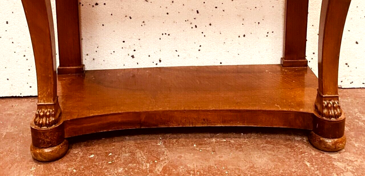 Empire console in walnut and marble top XIX century
