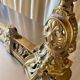 3 gilded bronze fireplace accessories 2 andirons and 1 fire bar