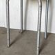 Metal workshop stool and wood seat