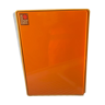 Armoire de rangement murale orange en plastique seventies marque Flair avec étiquette, en l'état