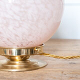 Table lamp - pink antique globe
