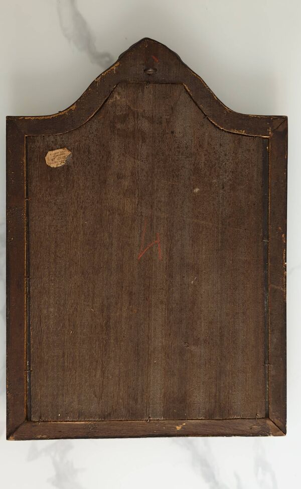 Miroir ancien style Chippendale / George III – Dos d'origine avec étiquette