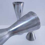 three "diabolo" aluminium design candle holders 90