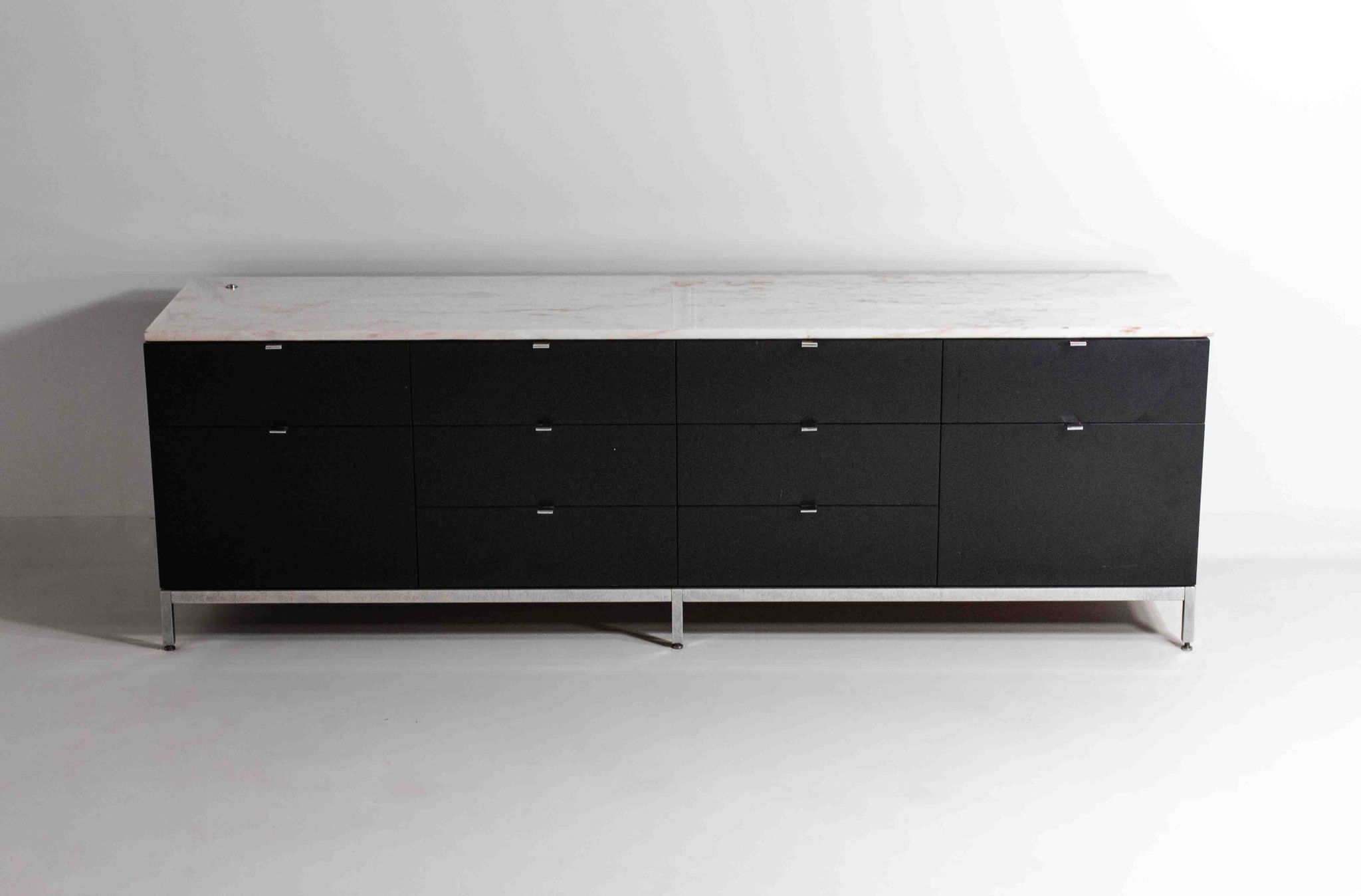 Executive sideboard by Florence Knoll with 'rosé aurore' marble top