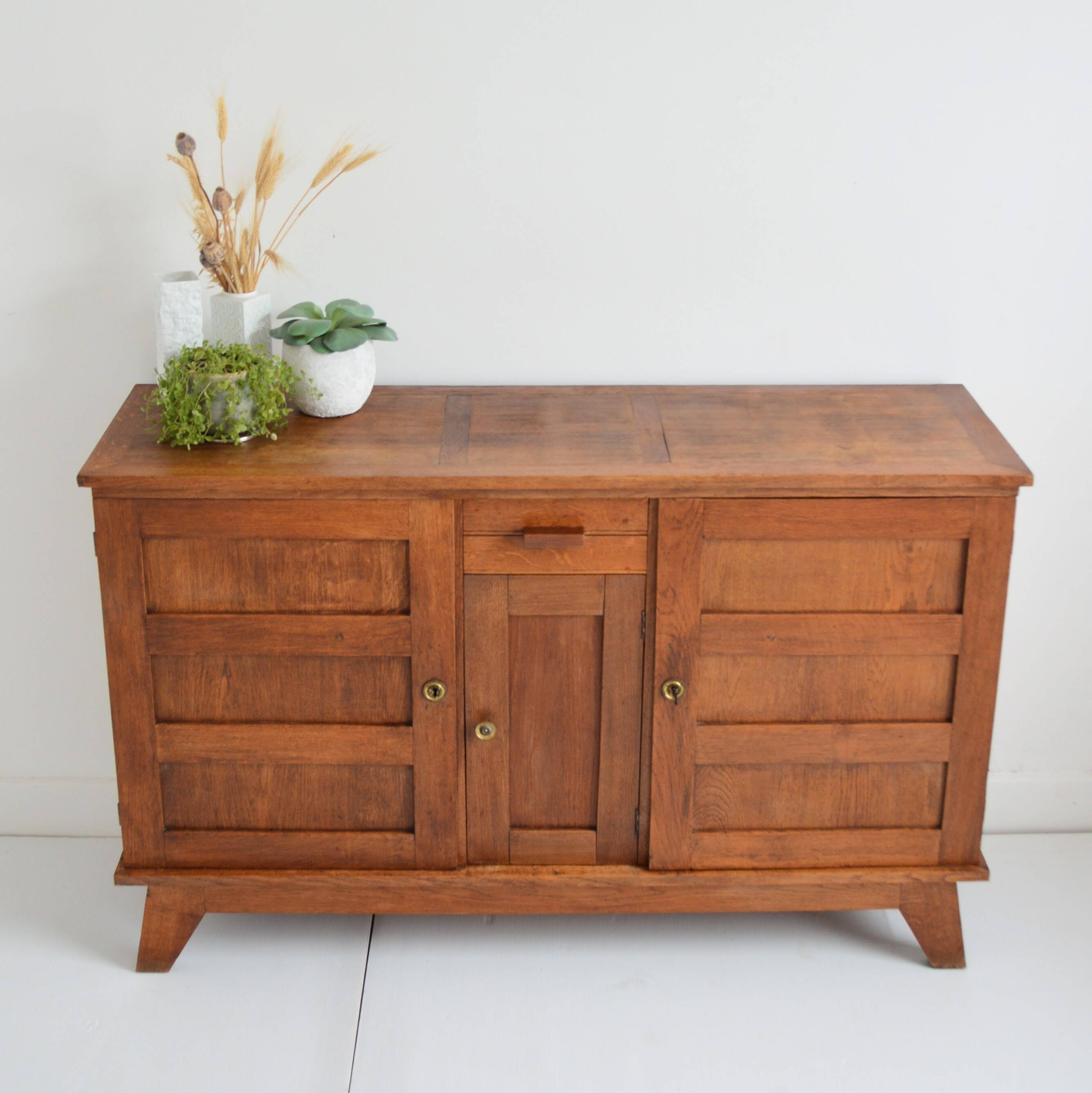 Rare René Gabriel oak sideboard from the 40s / 50s vintage