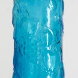 Bouteille Italienne en verre bleu, années 60