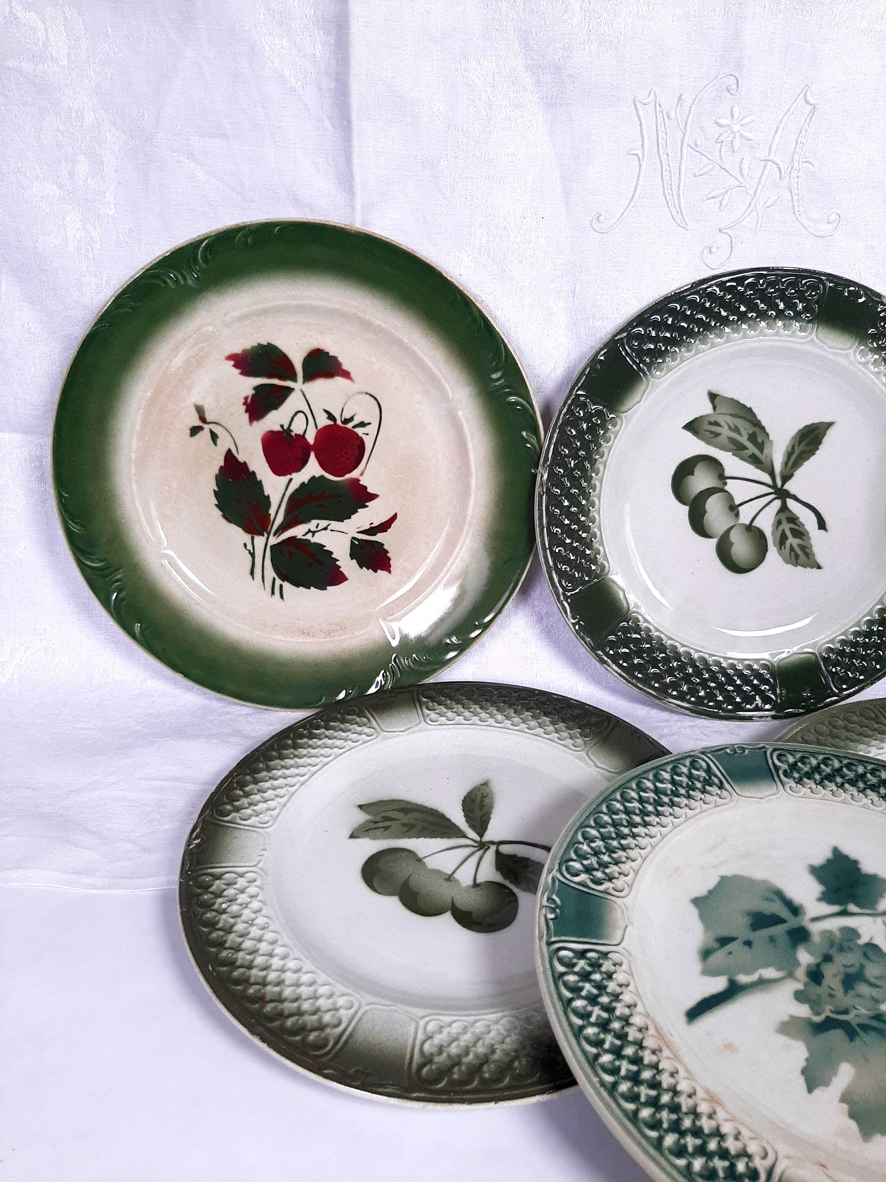 Antique plates from the Fenal Frères Pexonne factory.