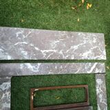 Grey marble fireplace