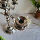 Silver-plated metal candelabrum chandelier SNPA with 4 lights
