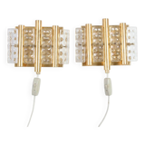 HANS-AGNE JAKOBSSON. Pair of wall lights, glass/brass