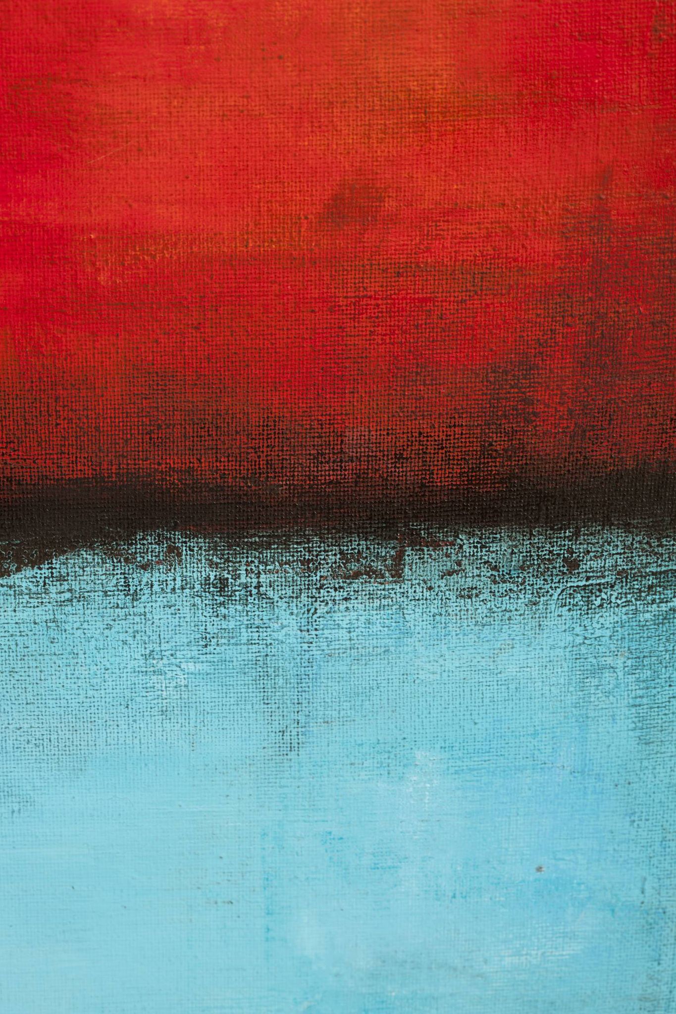Red and Blue original minimalist abstract modern painting on stretched canv