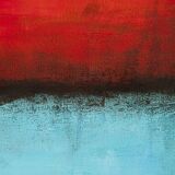Red and Blue original minimalist abstract modern painting on stretched canv