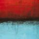 Red and Blue original minimalist abstract modern painting on stretched canv