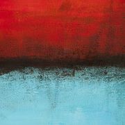 Red and Blue original minimalist abstract modern painting on stretched canv