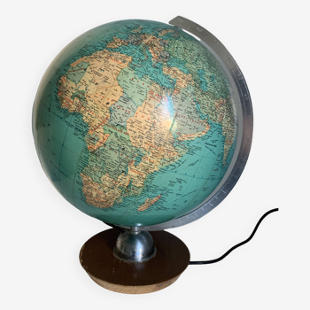 Globe vintage 1960 terrestre JRO Verlag bois PVC - 43 cm