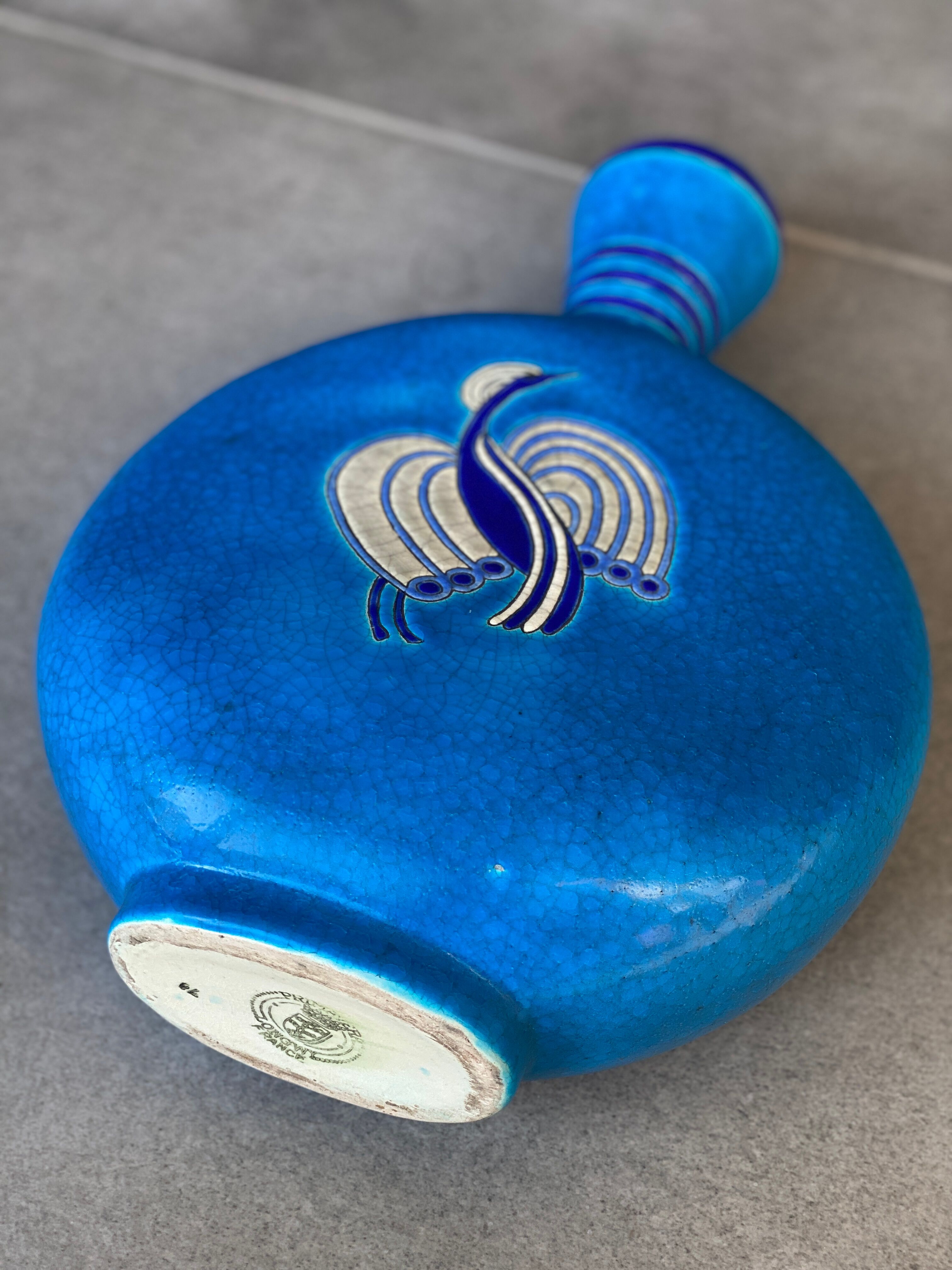 Glazed earthenware gourd vase for primavera, longwy