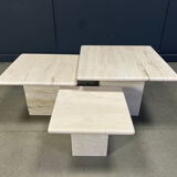 Vintage travertine nesting tables or side tables, 1970s