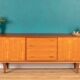 Retro Teak Danish 1960s Long Mid Century Sideboard By Clausen & Søn Denmark