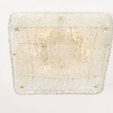 Square glass ice Murano ceiling light, Kaiser, Germany, 1970s