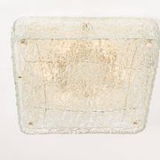 Square glass ice Murano ceiling light, Kaiser, Germany, 1970s