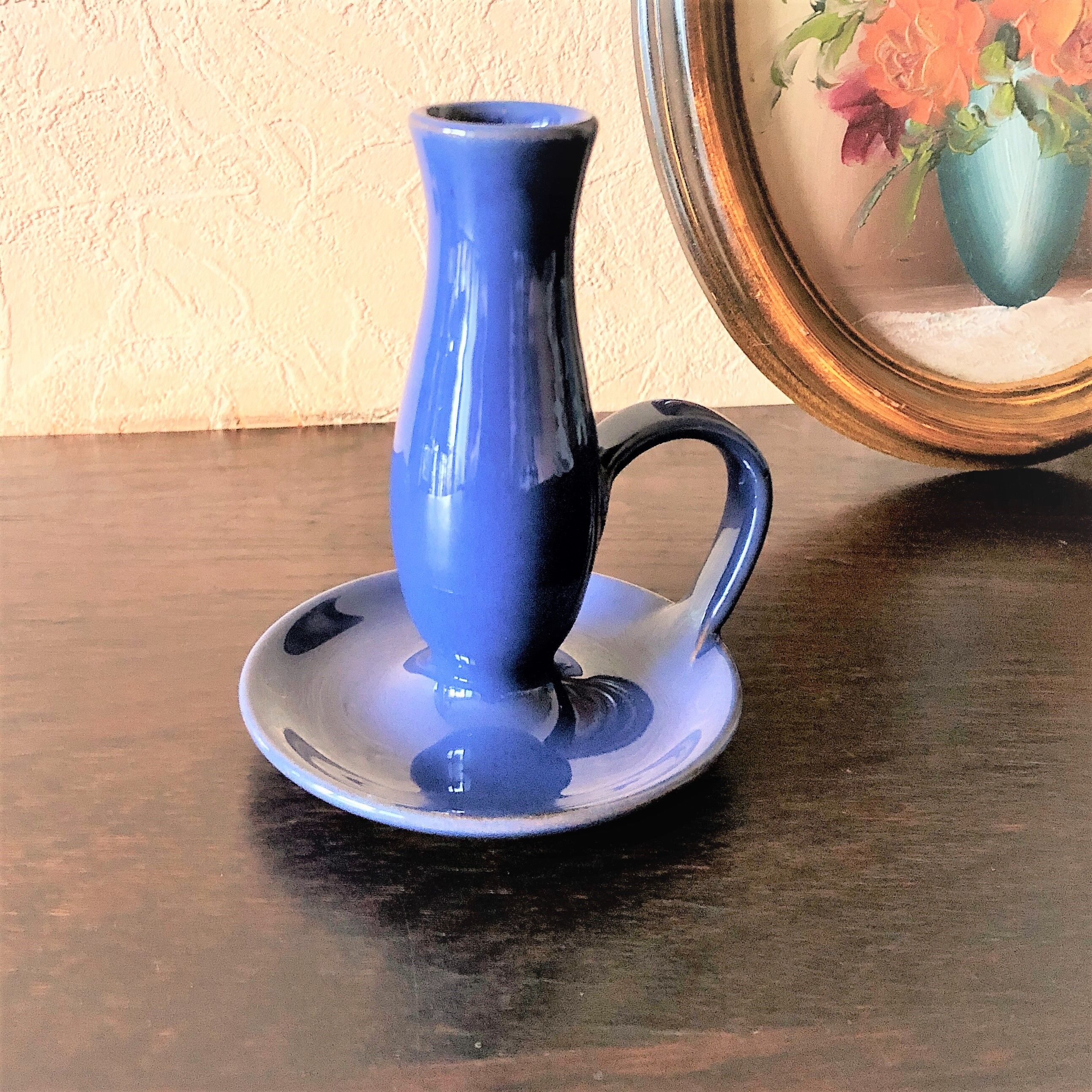 Handmade hand candle holder signed Malarmey vintage 50/60