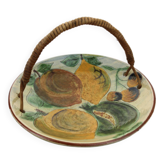 Traditional hand painted Puidgemont ceramic basket