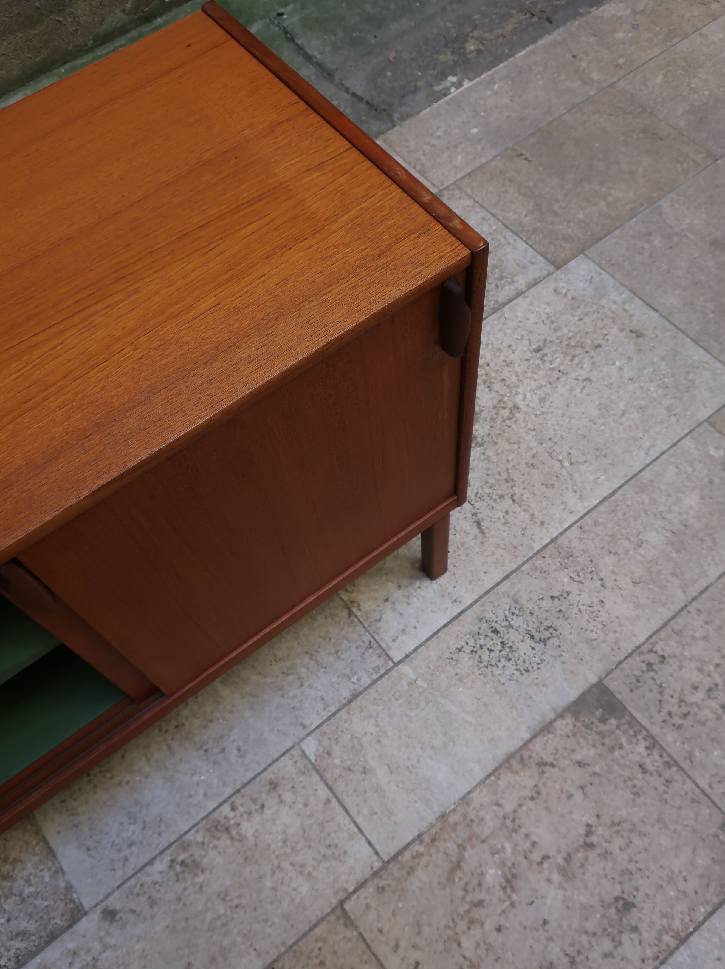 Two-door teak storage unit from the 1960s