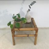 Bamboo coffee table and smoked glass