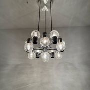 Lustre Spoutnik chromé par Doria, années 1970