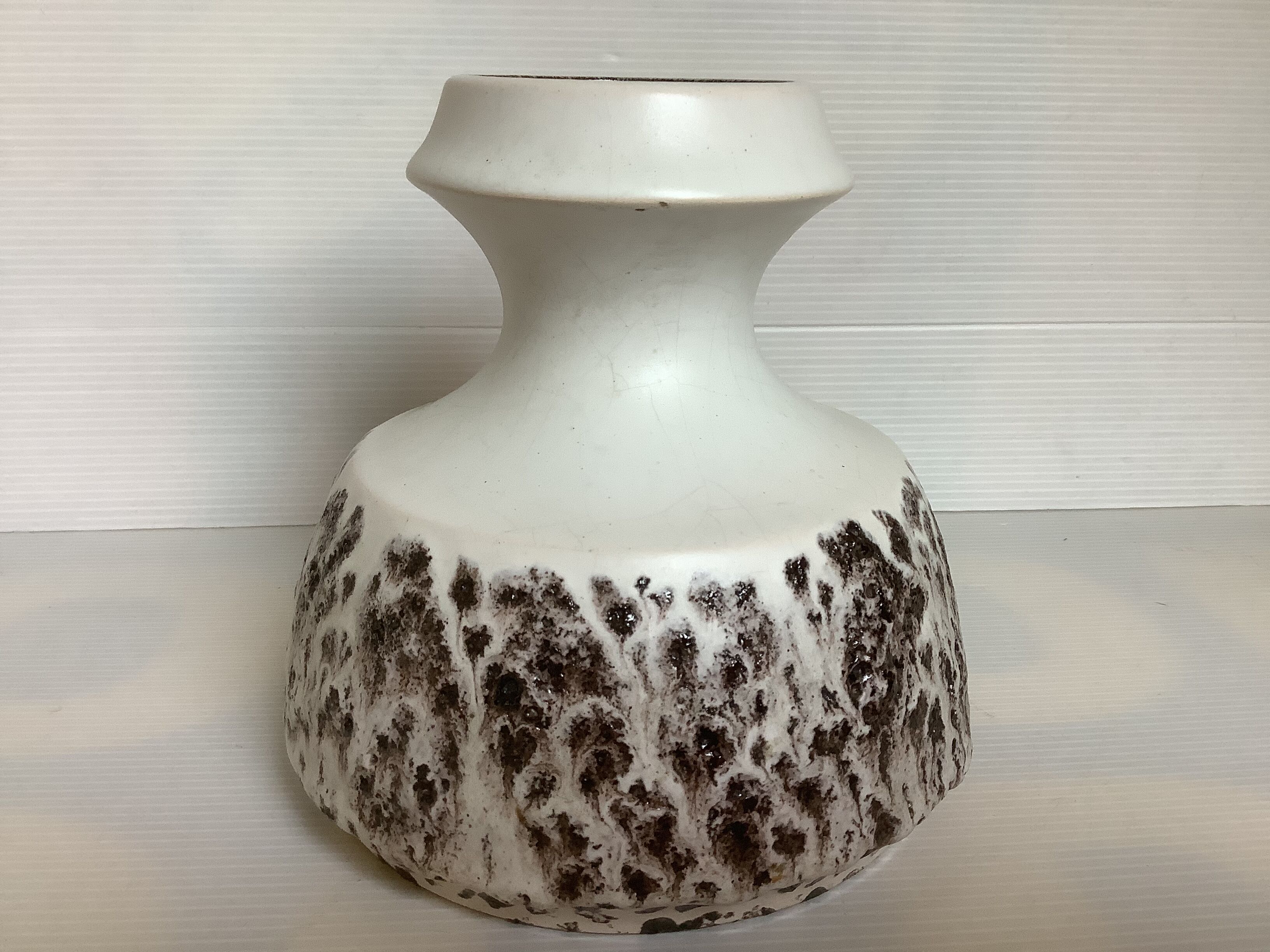 White and brown ceramic vase steuler Germany