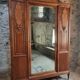 Antique Art Nouveau wardrobe with mirror – Early 20th century