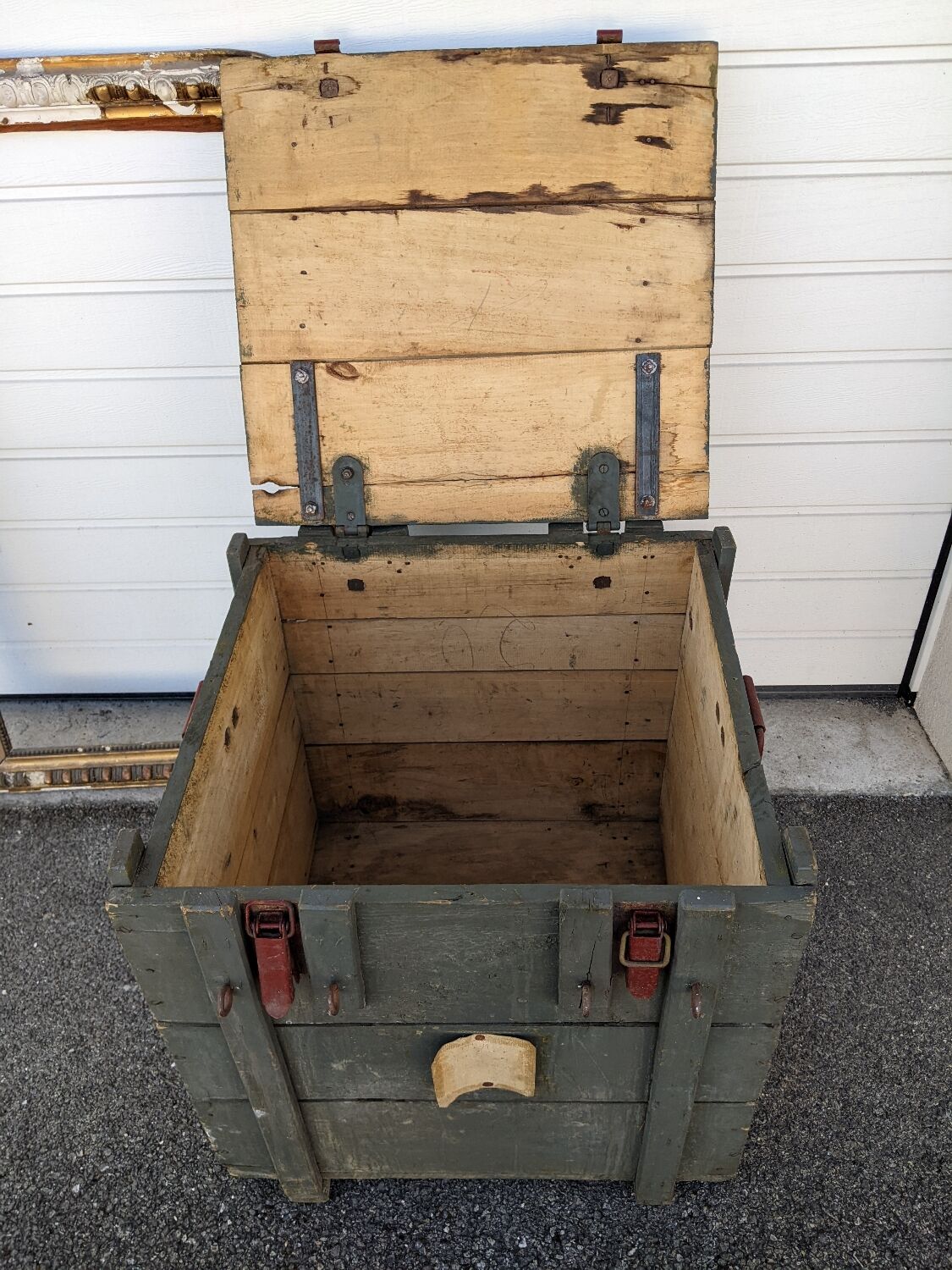 Dark green military trunk