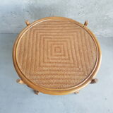 Table basse ronde en rotin