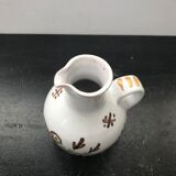Former ceramic pitcher white decor birds painted