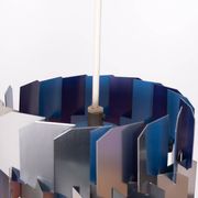 Silver & Blue Facet pendant by Louis Weisdorf for Lyfa, 1960s Denmark