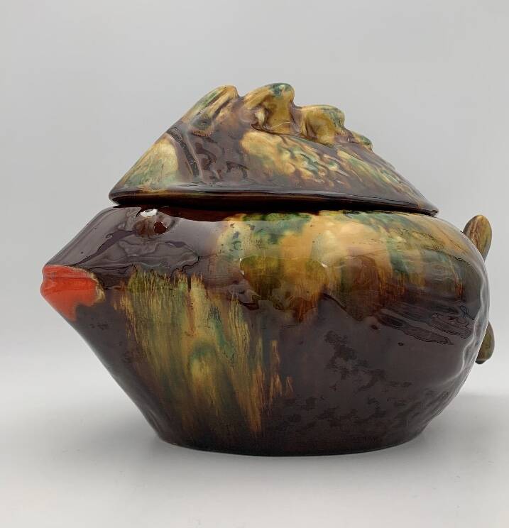 Vallauris vintage fish soup tureen, 1960s