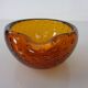 Amber Sommerso Murano Glass Ashtray, Italy, 1960s