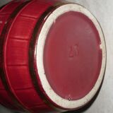 Cache-pot en céramique rouge et or vintage