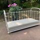 Wrought iron sofa bed with box spring.