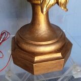 Lampe 90cm bois sculpté doré style Louis XVI