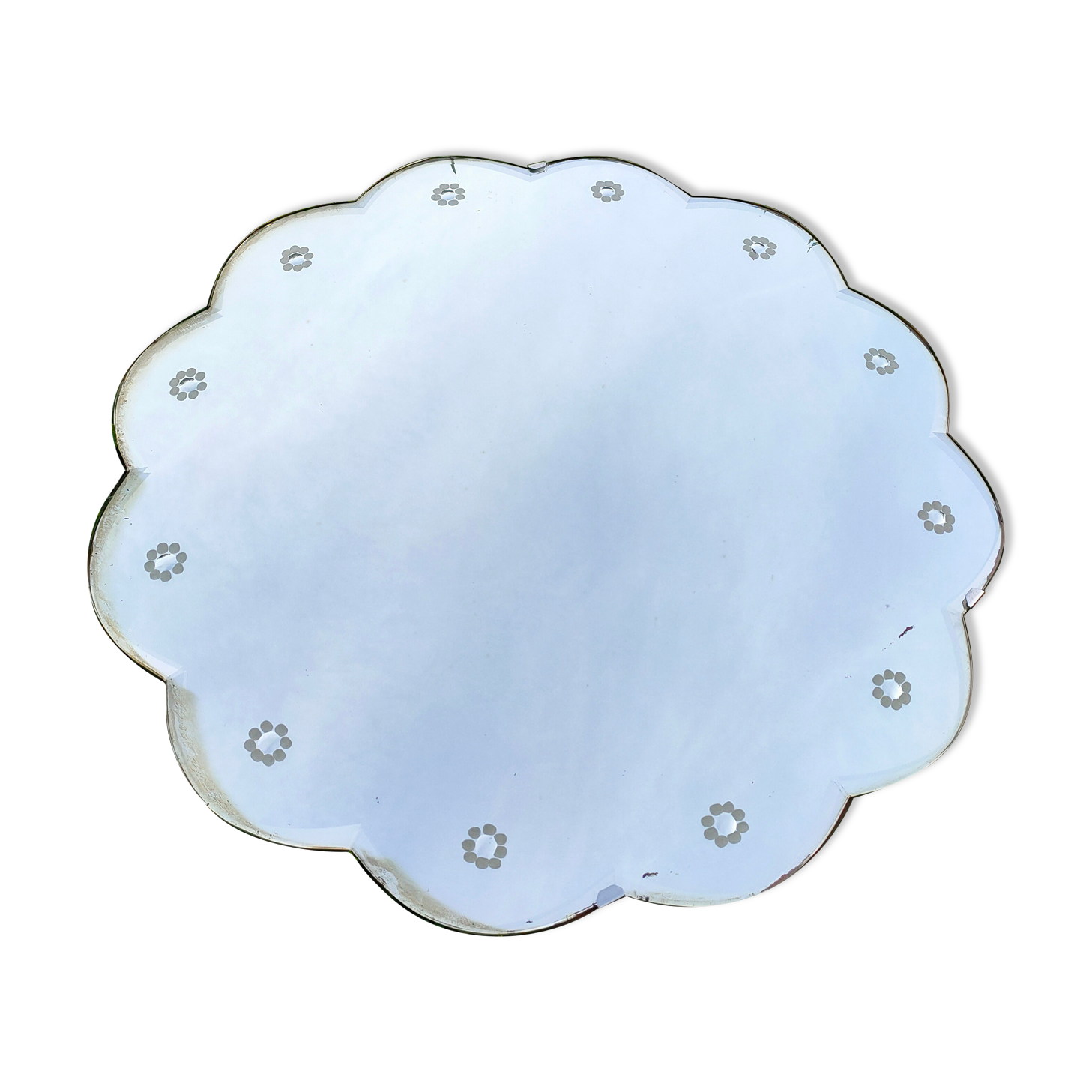 Miroir biseauté en forme de fleur années 50/60 59cm
