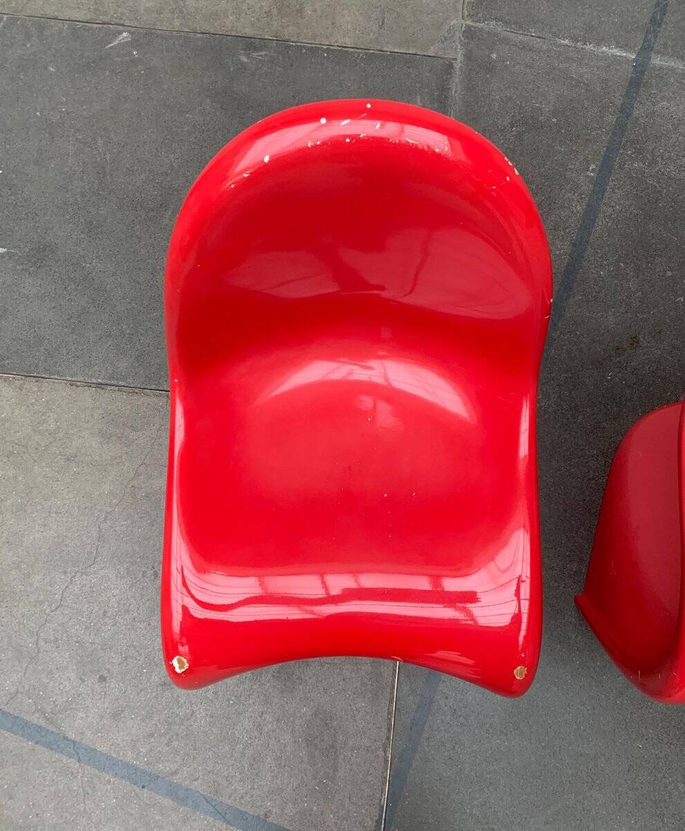 Set of mid-century Panton chairs by Verner Panton for Vitra Herman Miller.