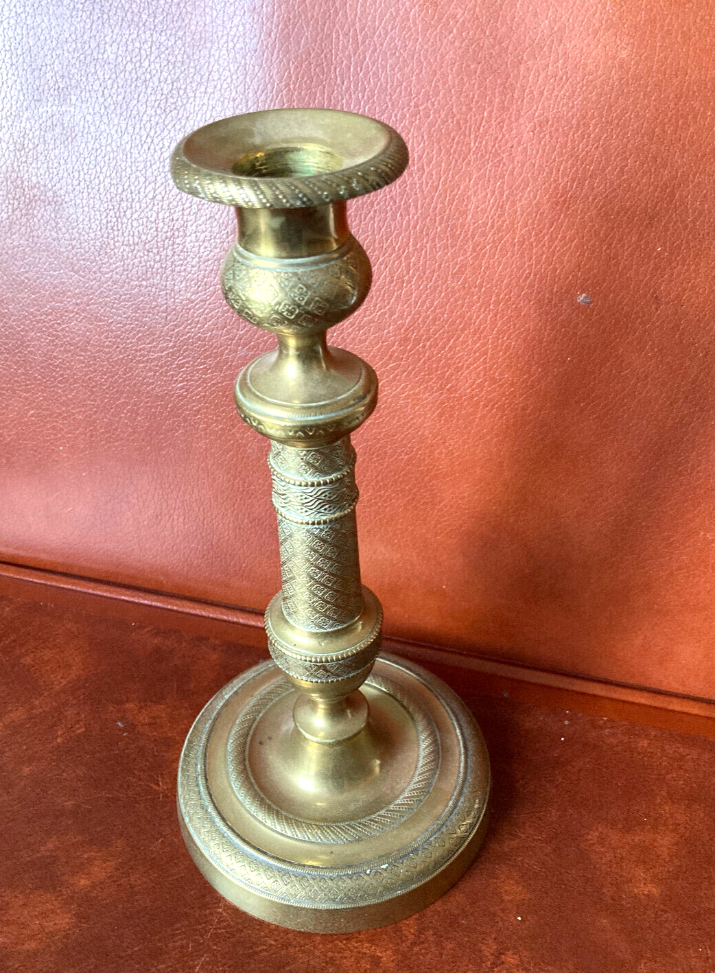 Antique bronze candle holder - XIXth