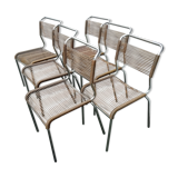 Six chairs" scoubidou" in bronze color