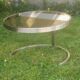Vintage living room table “metal and glass top”