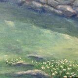 Vintage Original Oil On Canvas Painting Rural Landscape  1995